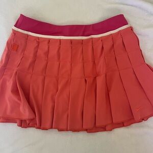 Nike Women's Pink and Orange Pleated Tennis Skirt